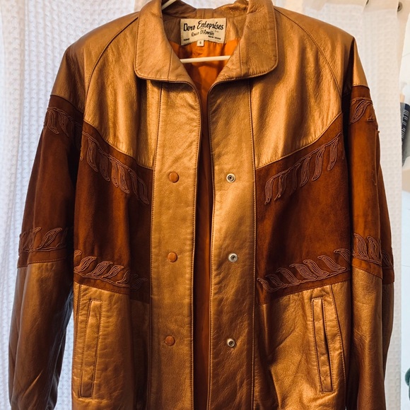 Vintage Bronze Leather Jacket - Picture 2 of 4